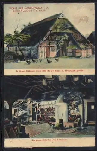 AK Schönkirchen i. H., Garten-Rrstaurant, Gildehaus, Diele