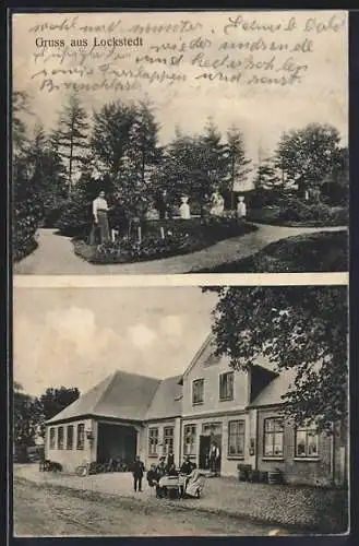 AK Lockstedt / Kellinghusen, Aussenansicht vom Gasthaus Voss, Park