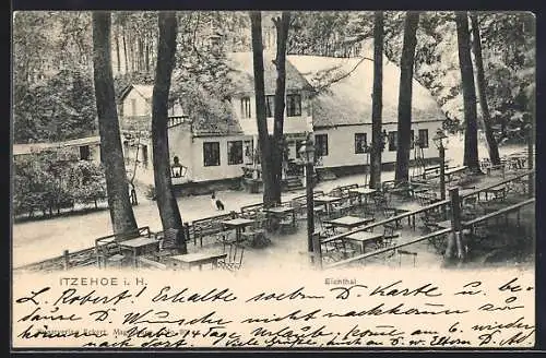 AK Itzehoe i. H., Gasthaus Eichthal mit Aussenbereich