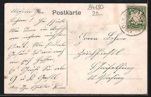 AK Dingolfing, Marienplatz, Herzogsburg, Kirche, Hochbrücke, Bruckstrasse