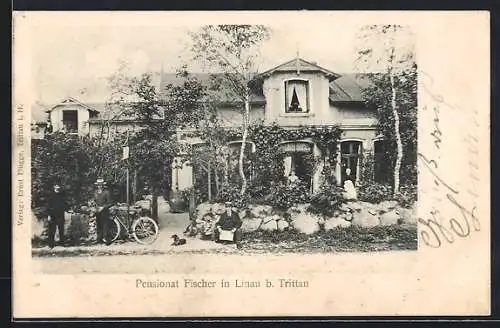 AK Linau b. Trittau, Pension Fischer mit Garten
