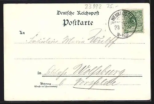 Lithographie Neukloster / Hannover, Gasthaus zur Waldlust, Bes. J. Dammann