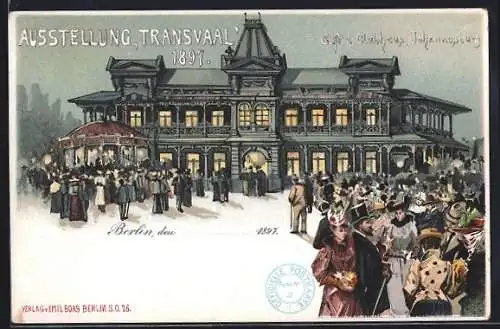 AK Berlin, Ausstellung Transvaal 1897, Café und Clubhaus Johannesburg