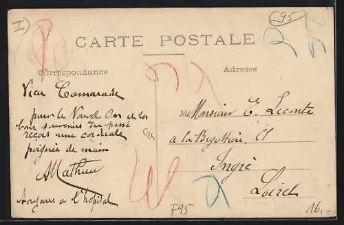 AK Asnières-sur-Oise, Rue de la Boucherie, Serrurier & Mecanicien E. Legrand