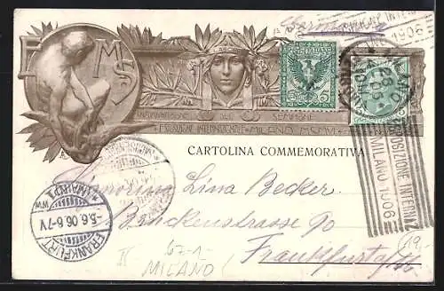 Künstler-AK Milano / Mailand, Sempione 1906, Ausstellung, Hermes
