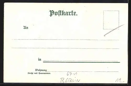 AK Berlin, Deutsche Winterblumen-Ausstellung, Haus Louisenhof, Dresdenerstrasse 34 /35, Wappen