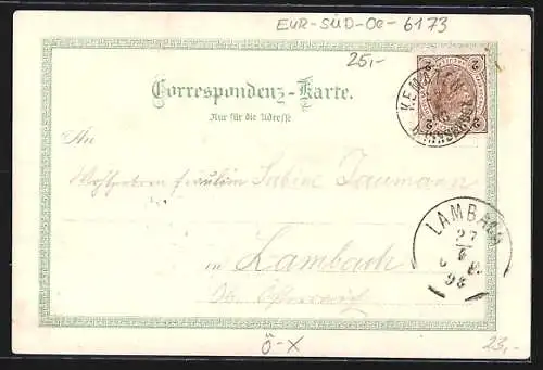 Lithographie Oberperfuss, Gasthaus des Josef Klotz, Totalansicht