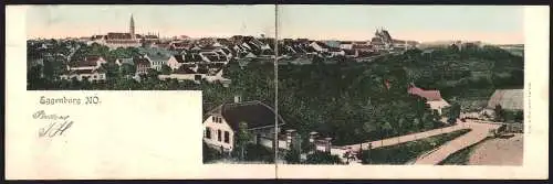 Klapp-AK Eggenburg /NÖ., Panoramablick über die Ortschaft