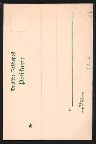 Lithographie Berlin-Treptow, Ausstellungs-Pavillon Sarotti, Cacao-Zelt mit Bootanlegestelle