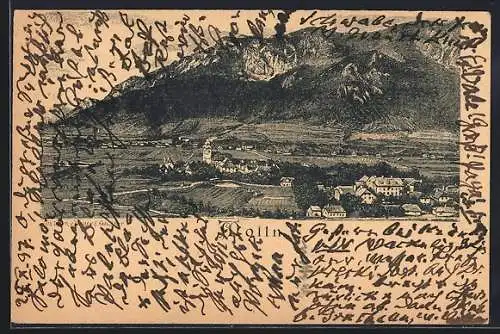 AK Molln, Ortsansicht gegen die Berge