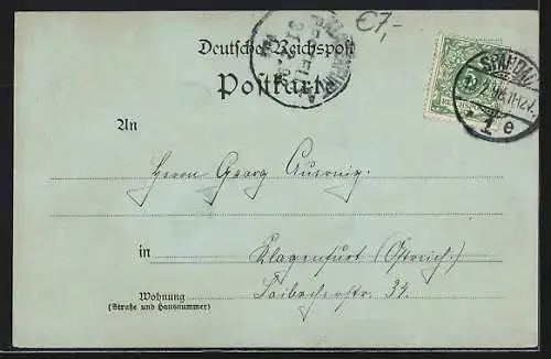 Mondschein-AK Berlin-Spandau, Partie am Juliusthurm