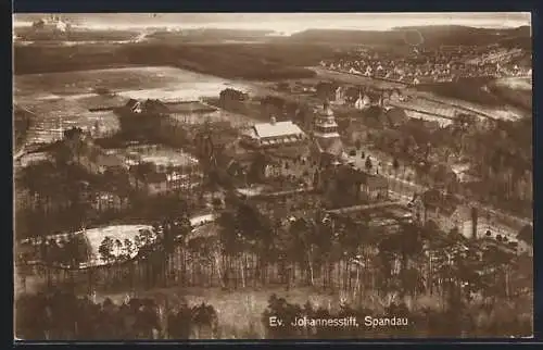 AK Berlin-Spandau, Ev. Johannesstift aus der Vogelschau