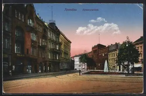 AK Berlin-Spandau, Strassenpartie vom Stresowplatz