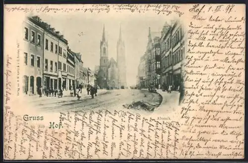AK Hof, Strassenpartie der Altstadt