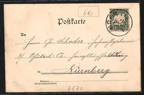 AK Hof, Strassenpartie der Altstadt
