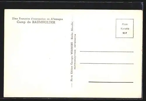 AK Baumholder, Camp de Baumholder, Strassenpartie mit Militärfahrzeugen aus der Vogelschau