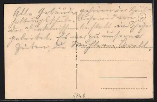 AK Bergzabern /Rheinpfalz, Hinteres Kurtal mit Haushaltungschule Waldmühle