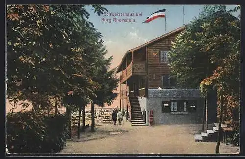 AK Rheinstein, Restaurant Schweizerhaus bei Burg Rheinstein