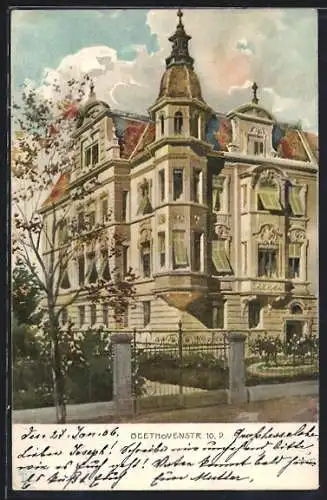Künstler-AK München, Haus Beethovenstrasse 10