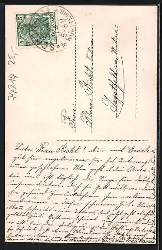 AK Rossach / Schöntal, Wirtschaft von Chr. Bischoff, Schloss, Schule
