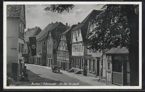 AK Buchen i. Odenwald, Strassenpartie in der Vorstadt, n