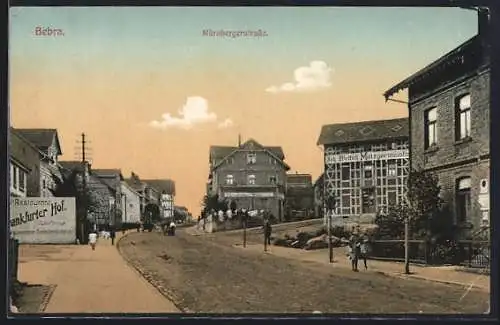 AK Bebra, Nürnbergerstrasse am Hotel-Restaurant Frankfurter Hof
