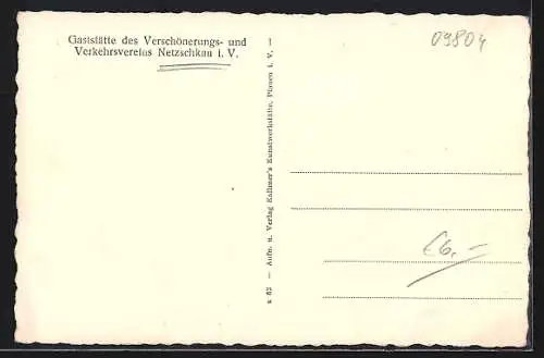 AK Netzschkau i. V., Gasthaus Schönsicht, Terrassenansicht