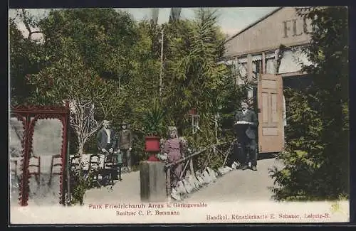 AK Geringswalde, Gasthof Park Friedrichsruh Arras v. C. F. Bemmann