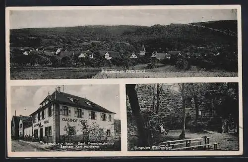 AK Eibensbach i. Württbg., Gasthof zur Rose, Burgruine Blankenhorn