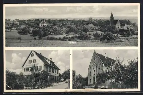 AK Rieden / Rosengarten, Warengeschäft v. K. Weidner, Pfarrhaus, Ortsansicht