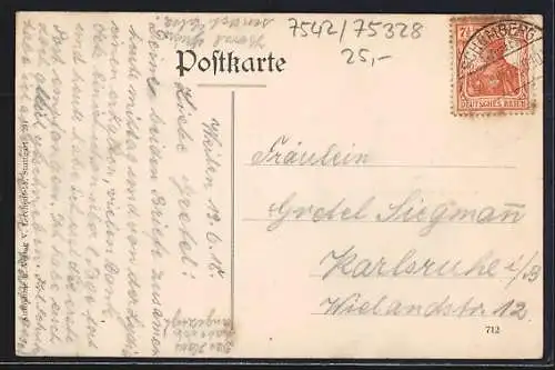 AK Weilen u. d. R., Gasthaus zum Waldhorn J. Weinmann, Handlung W. Weinmann, Gesamtansicht
