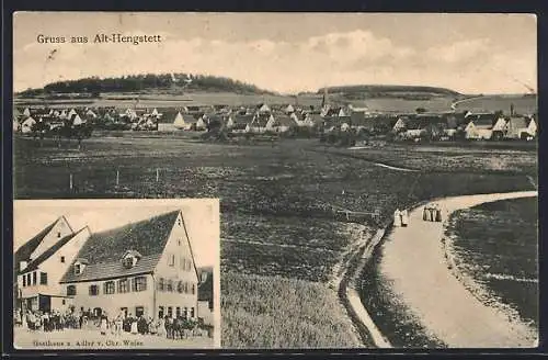 AK Alt-Hengstett, Gasthaus zum Adler, Teilansicht