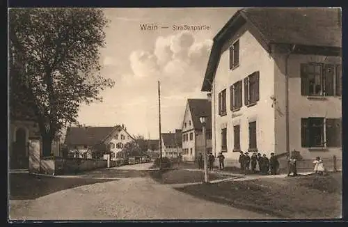 AK Wain, Strassenpartie mit Anwohnern