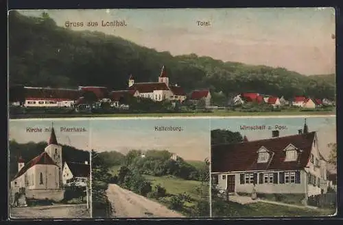 AK Giengen / Brenz, Gasthaus zur Post, Landstrasse mit Kaltenburg, Totalansicht