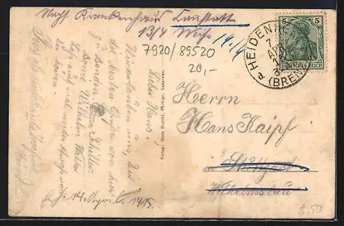AK Giengen / Brenz, Gasthaus zur Post, Landstrasse mit Kaltenburg, Totalansicht