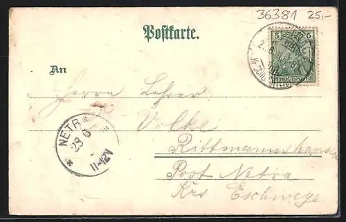 Lithographie Schlüchtern, Schloss Brandenstein, Königl. Seminar, Ortsansicht