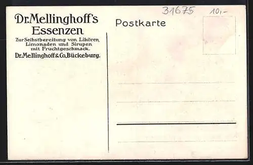 AK Dr. Mellinghoff`s Essenzen, Bückeburger Bauern beim Erntefest