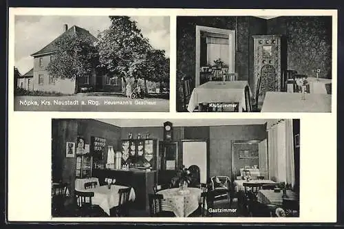 AK Nöpke /Neustadt, Heusmann`s Gasthaus mit Klubzimmer und Gastzimmer
