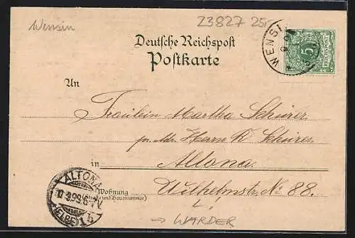 Lithographie Wensin, Garbeker Mühle, Pronstorf, Rohlsdorf und Warder