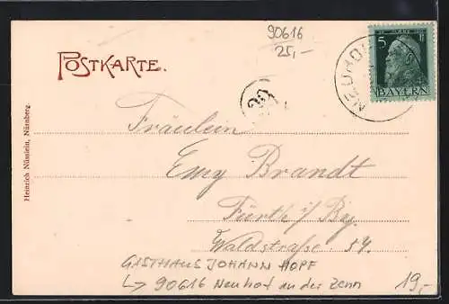 AK Markt-Neuhof, Gasthof Johann Hopf und Ortsansicht