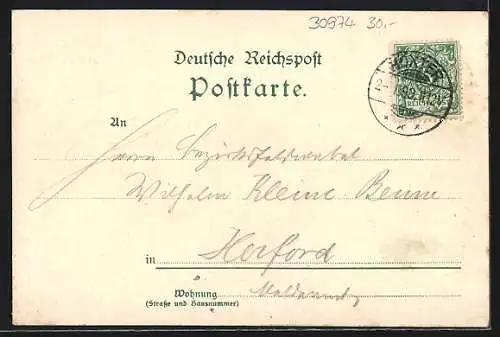 Lithographie Höxter, Steinkrug, Mehrfachansichten