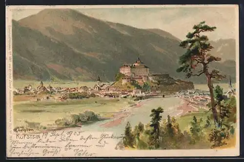 Künstler-AK Edward Theodore Compton: Kufstein mit Blick auf die Festung