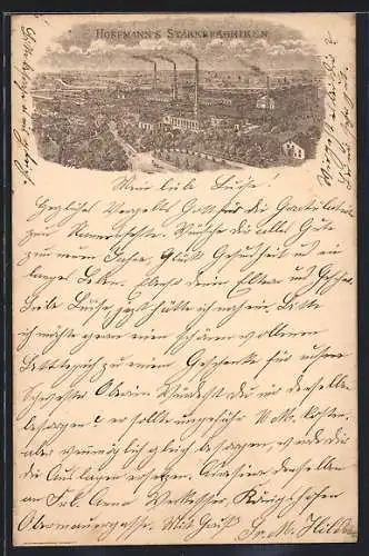 Lithographie Bad Salzuflen, Hoffmanns Stärkefabriken, Ganzsache 5 Pfennig