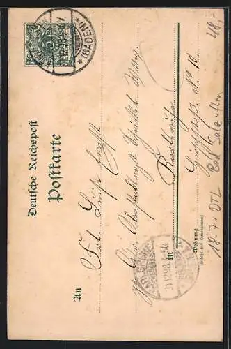 Lithographie Bad Salzuflen, Hoffmanns Stärkefabriken, Ganzsache 5 Pfennig