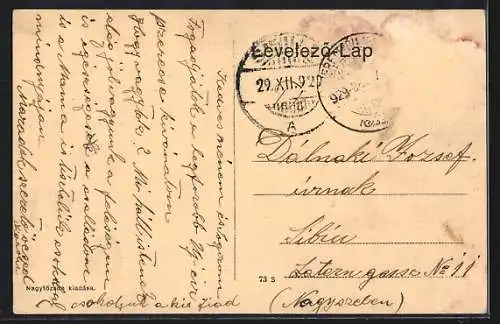 AK Berettyóujfalu, Fö-utcza reszlet a Ref. templommal