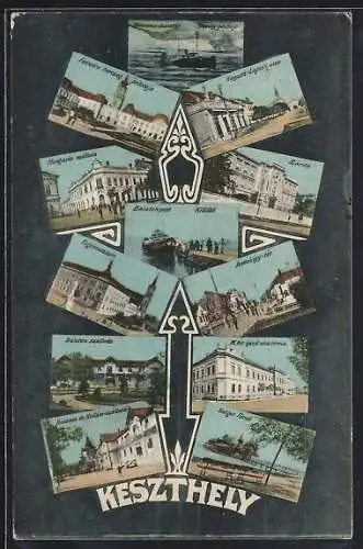 AK Keszthely, Andrassy ter, Fögimnazium, Balaton szalloda