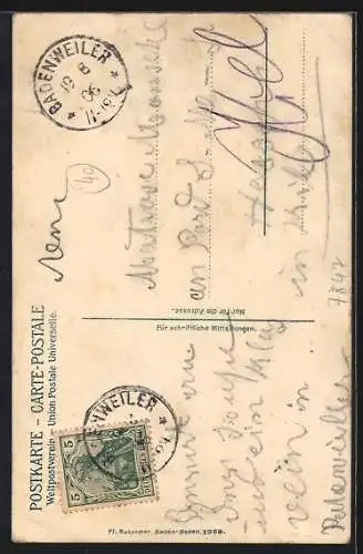 AK Badenweiler, Erbgrossherzogl. Palais, Friedrichstrasse, Marmorba, Kurpark