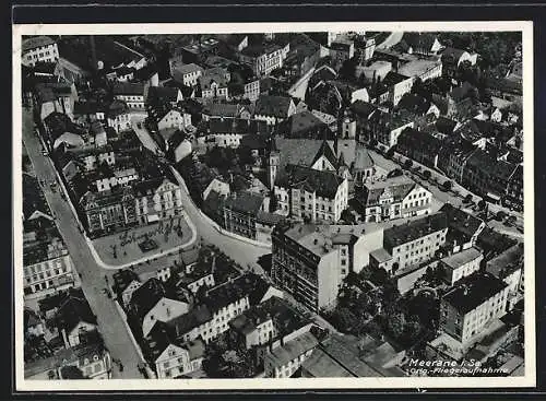 AK Meerane i. Sa., Fliegeraufnahme des Ortskerns
