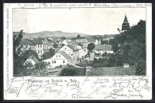 AK Svetla n. Saz., Teilansicht der Ortschaft