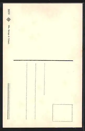 AK Genova, Via Roma, Strassenbahnen